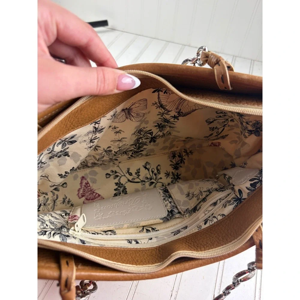 Brighton Vintage Y2K Woven Straw Leather Vacation Summer Shoulder Bag